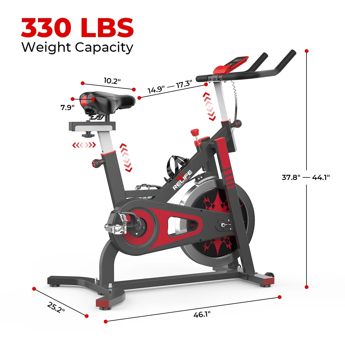 Exercise Bike Stationary Indoor Cycling Bicycle for Home Gym Fitness Capacity 330Lbs