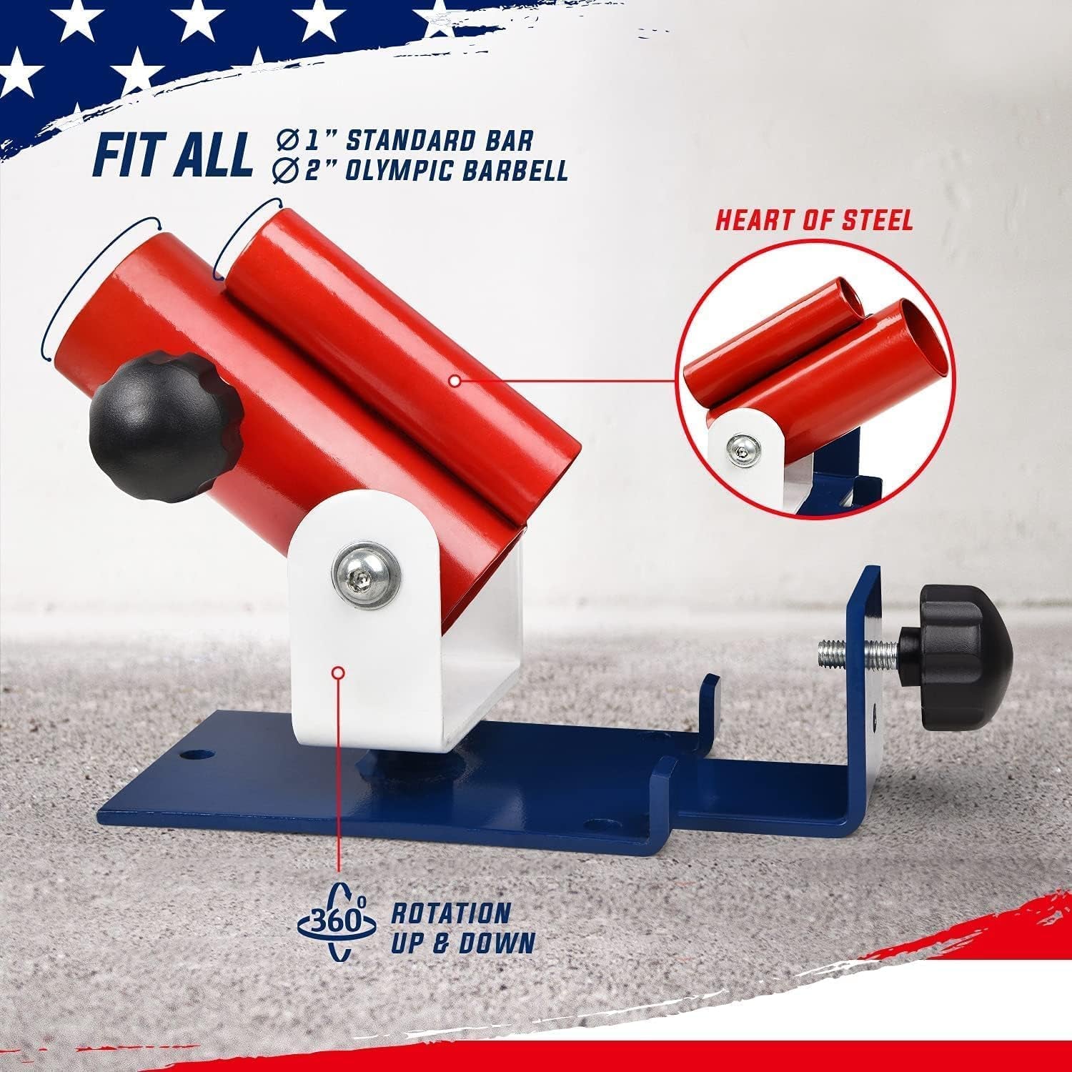Landmine Attachment for Barbell, Adjustable T Bar Row Attachment, Heavy Duty 360-Degree Swivel - United State