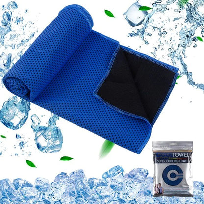 4 Pack Cooling Towels, Ice Towel for Neck and Face, Soft Breathable Chilly Microfiber Keep Cool Towels for Yoga, Gym, Fitness, Camping, Running, Workout & More Activities, 40"X 12"