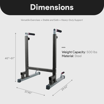 Multi-Function Home Gym Exercise Fitness Dip Stand, Black