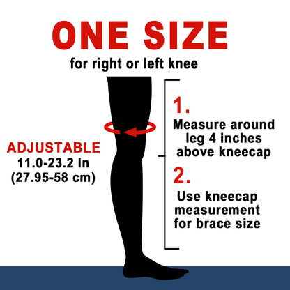 Hinged Knee Brace with Side Stabilizers Adjustable Knee Compression Sleeve Relieves Meniscus Tear,Acl,Mcl,Knee Support and Knee Pain Relief,Men & Women - Black One Size Fits Most