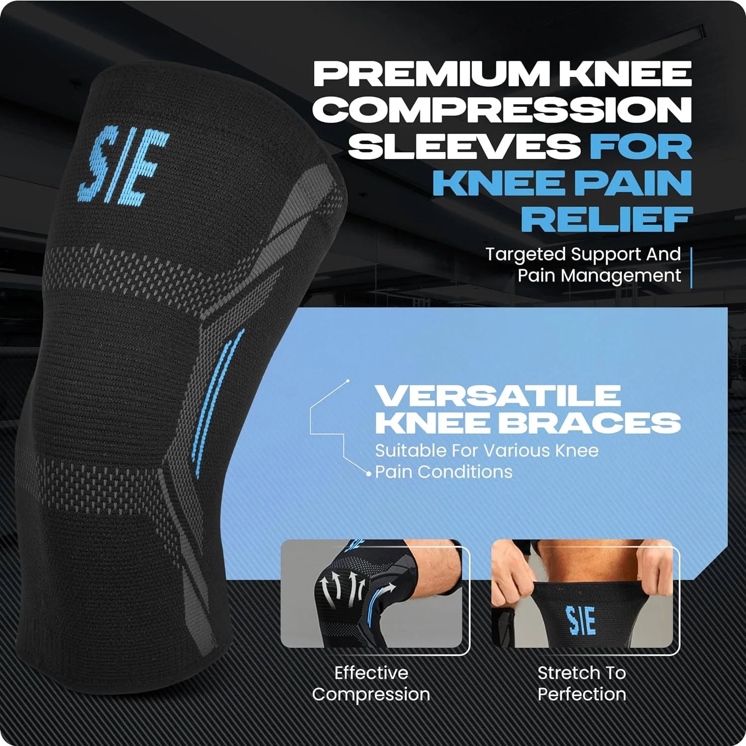 2-Pack Knee Braces for Men & Women – Pain Relief Compression Sleeves for Meniscus Tears, ACL, Arthritis, Gym & Weightlifting