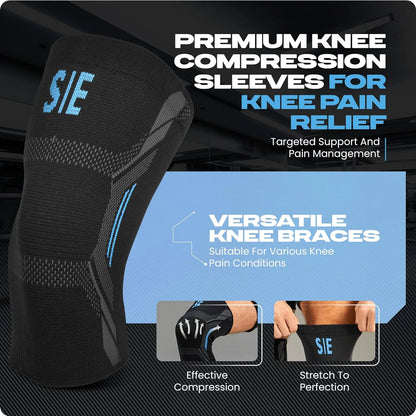 2-Pack Knee Braces for Men & Women – Pain Relief Compression Sleeves for Meniscus Tears, ACL, Arthritis, Gym & Weightlifting