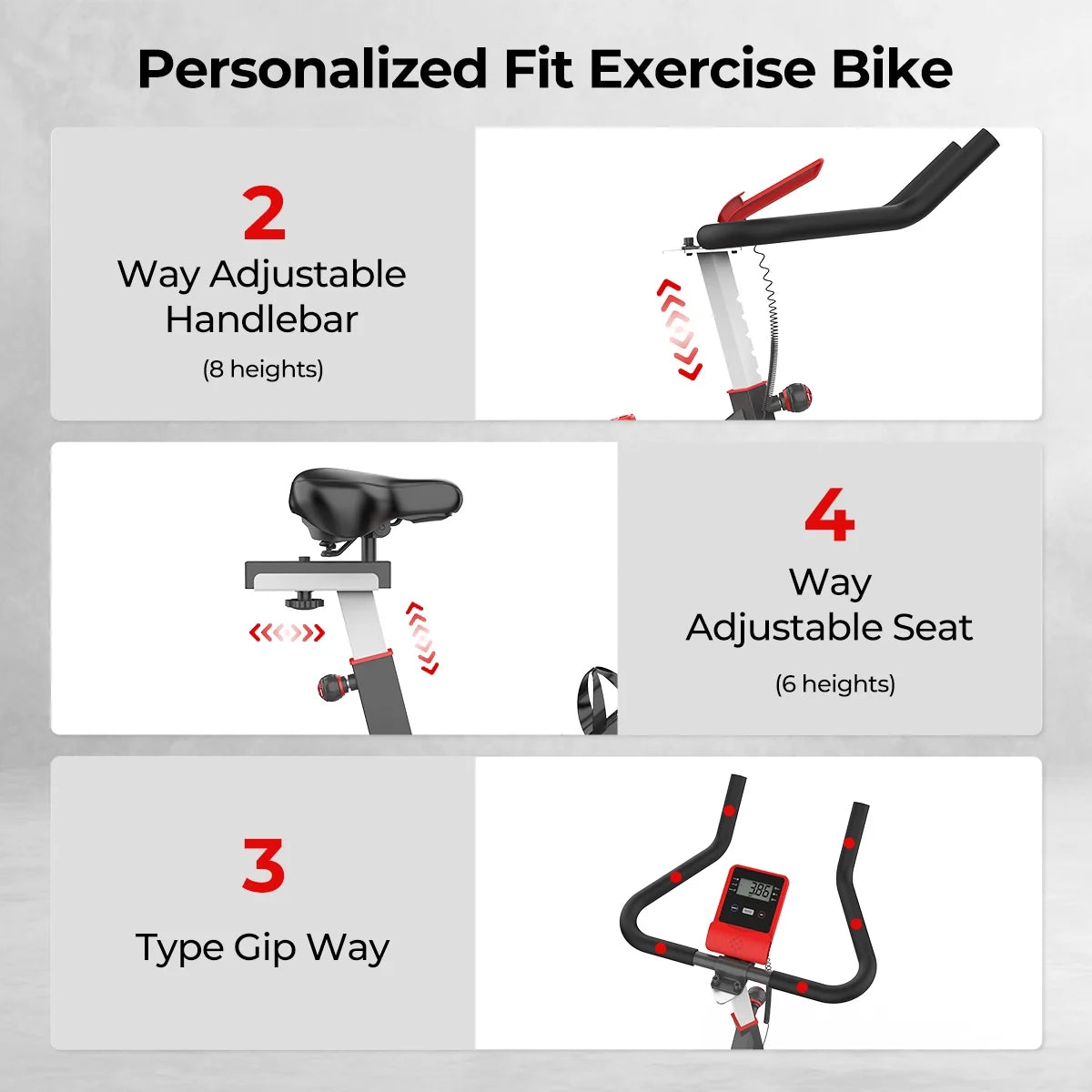 Exercise Bike Stationary Indoor Cycling Bicycle for Home Gym Fitness Capacity 330Lbs