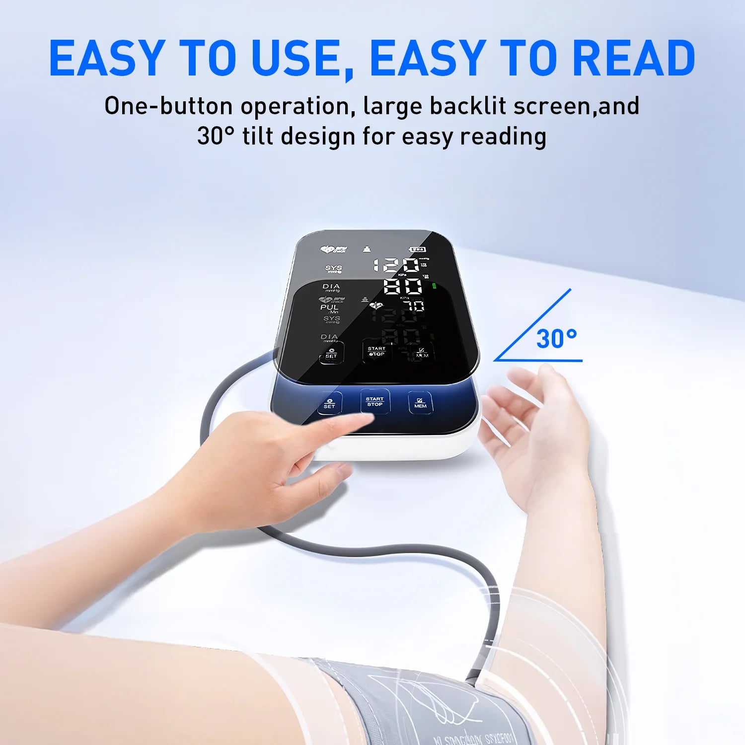 Blood Pressure Monitor - Digital Bp Machine - Automatic Upper Arm Blood Pressure Cuff 8.7-16.5 Inches - Large LCD Display 120 Sets Memory