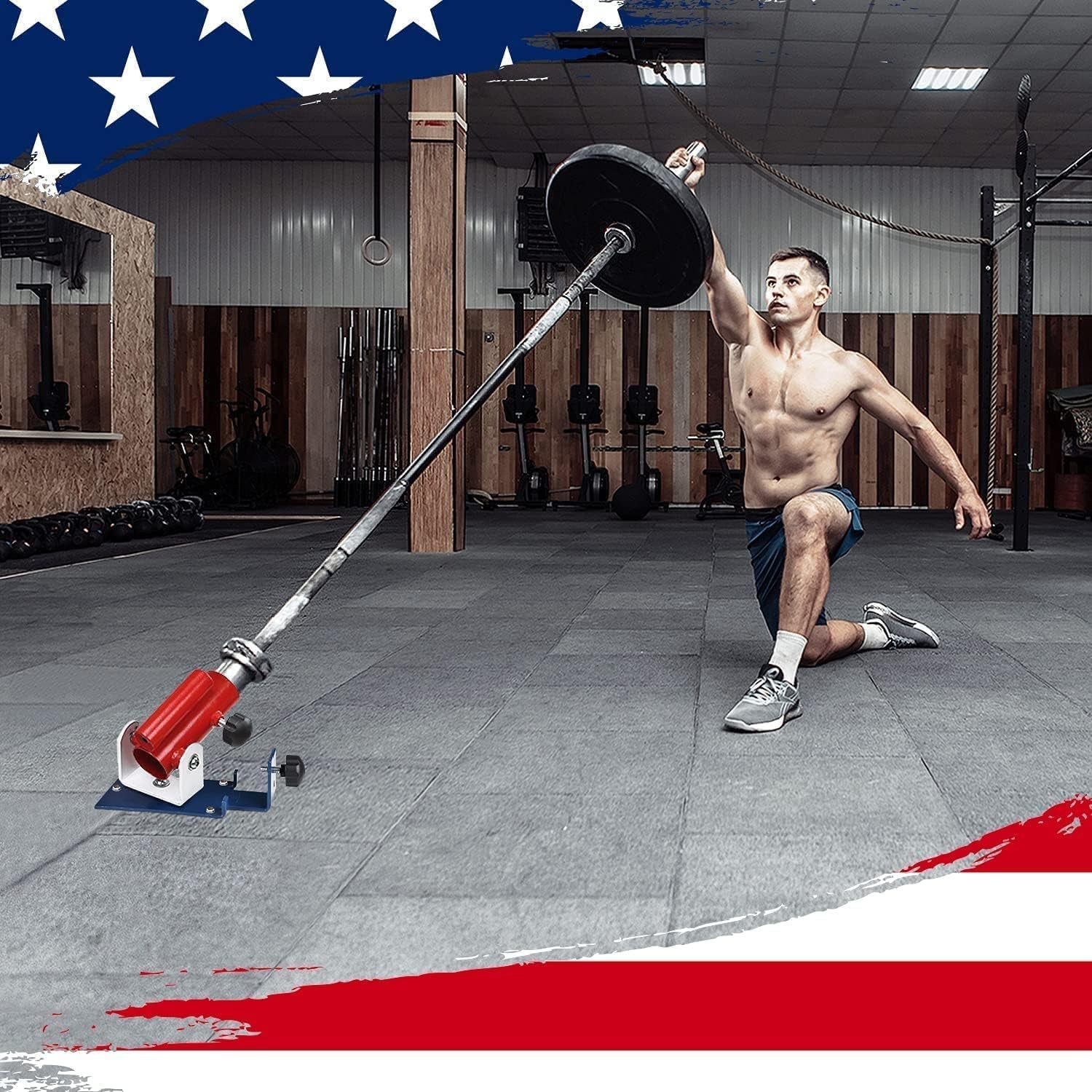 Landmine Attachment for Barbell, Adjustable T Bar Row Attachment, Heavy Duty 360-Degree Swivel - United State