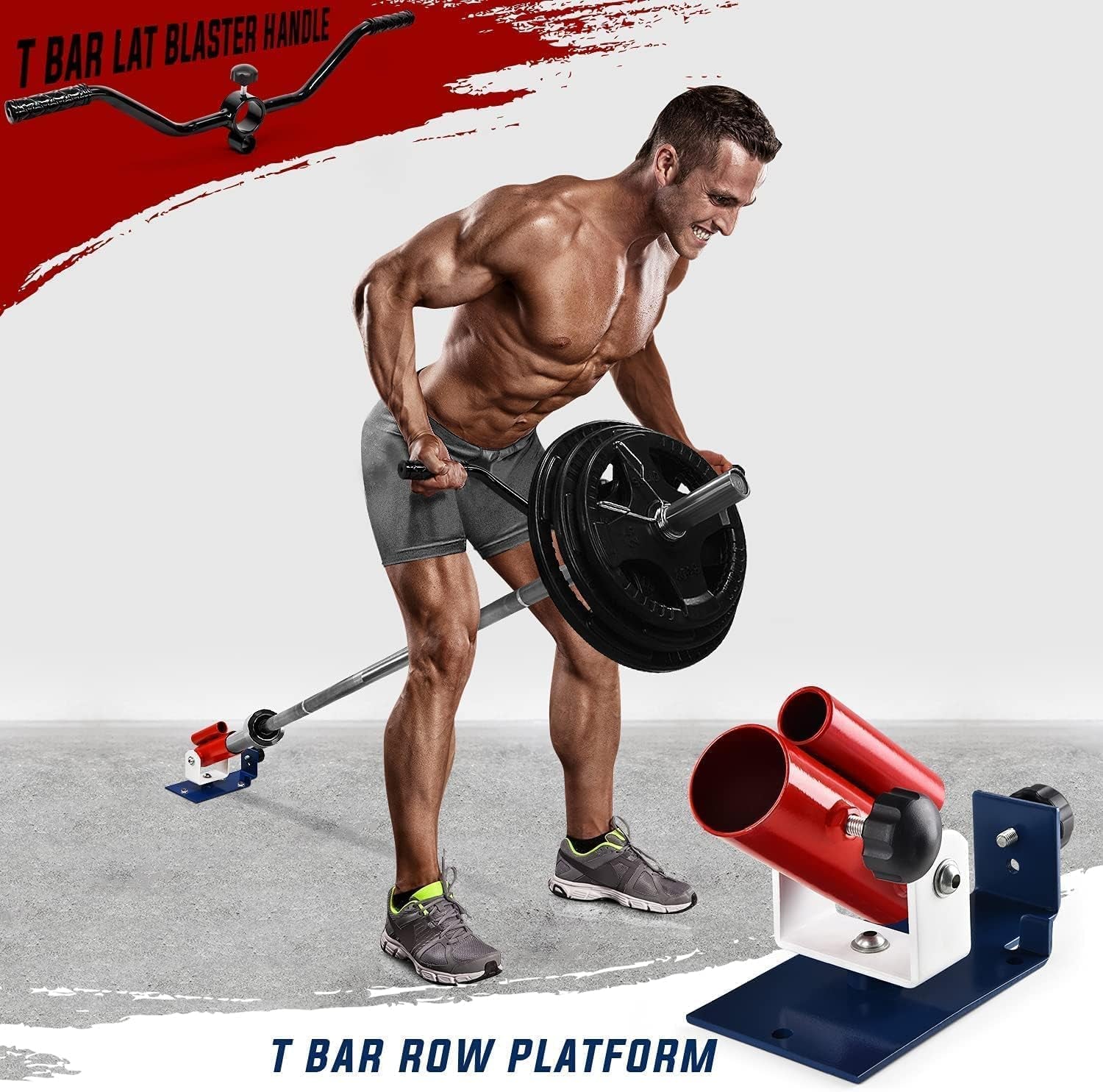 Landmine Attachment for Barbell, Adjustable T Bar Row Attachment, Heavy Duty 360-Degree Swivel - United State